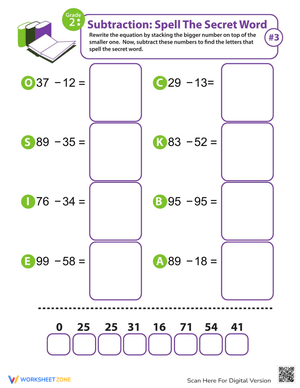Secret Word Subtraction- improve vocabulary