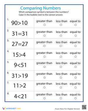 Number Comparison with puzzle
