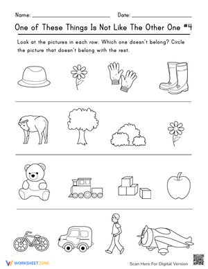 One of These Things Is Not Like the Other Worksheet
