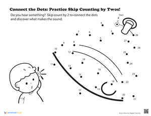 Skip Count Dot-to-Dot Worksheet