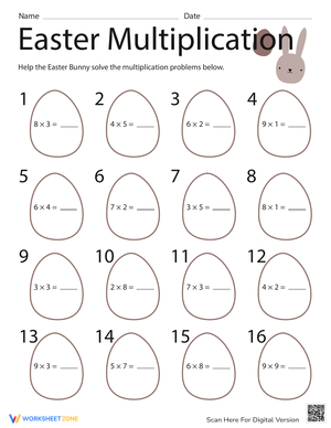 Easter Multiplication Worksheet