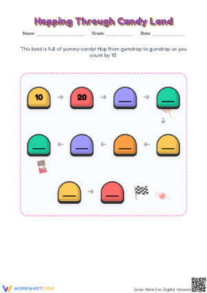 Printable Grade 2 Skip Counting by 10s Worksheet