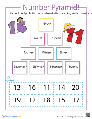 Number Pyramid Worksheet 11-20