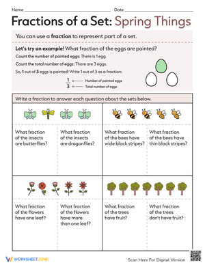 Fractions Spring Things Worksheet