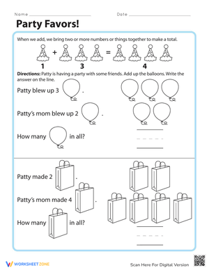 Party Favors Worksheet