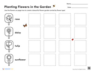 Plant a Flower Garden Worksheet