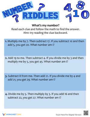 Guess My Number Worksheet