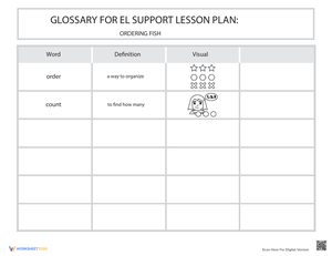 Glossary Ordering: Fish Vocabulary Builder