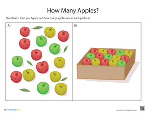 How Many Apples? Counting Practice Worksheet