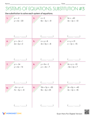 Solve Systems of Equations with Substitution