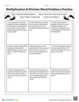 Multiplication &amp; Division Word Problems Practice