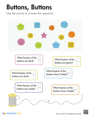 Fractions: Buttons Fractions Practice