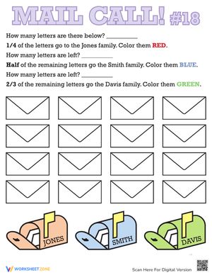 Learning Fractions: Visual Worksheet