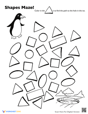 Shapes Maze Coloring Page