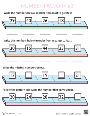 Number Factory Worksheet