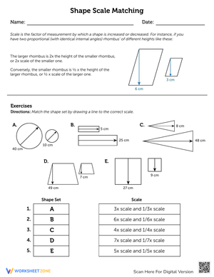 Shape Scale Matching Worksheet