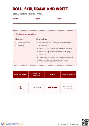 Essential Skip Counting by 5s Worksheet | Grade 2-3