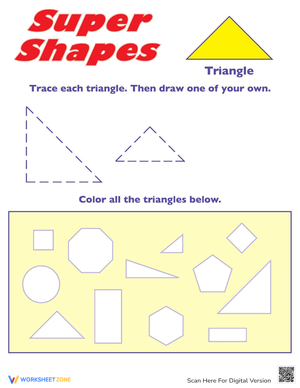 Super Shapes: Trace and Color Triangle
