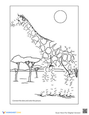 Animals Dot to Dot Worksheet