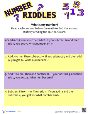 Fun Guess My Number Worksheet: Math Logic