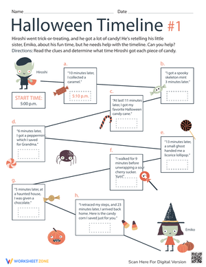 Create a Halloween Timeline: Activity Worksheet