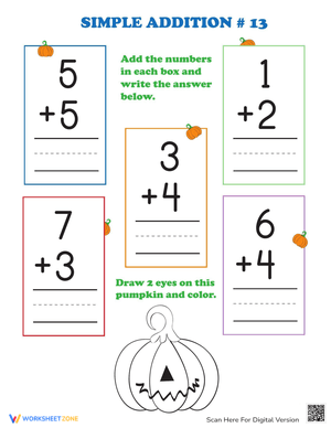 Fun Preschool Addition Worksheet