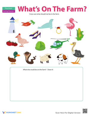 Farm Belonging Worksheet: Identifying Farm Items