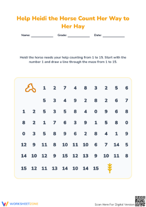 Printable Number Maze Counting 1-15 | Kindergarten Math