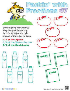 Learning Simple Fractions Worksheet