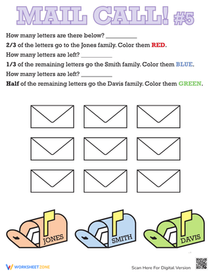 Learning Fractions: Worksheet for Kids