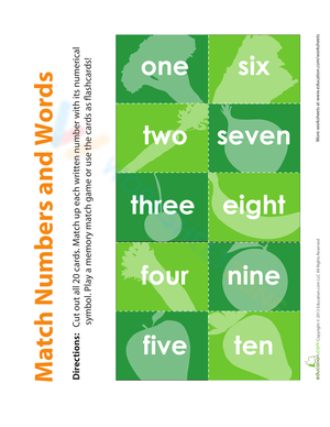 Matching Numbers and Words