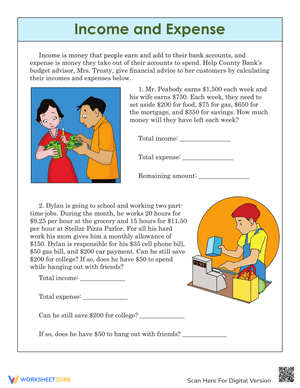 Managing Income and Expense Worksheet