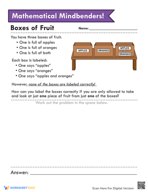 Solve the Fruit Riddle Worksheet