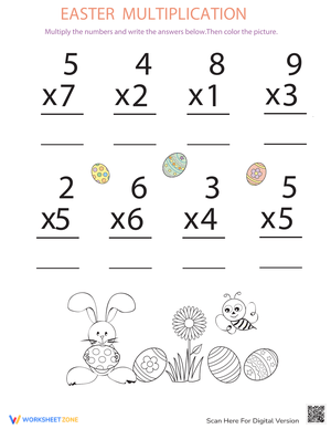 Engaging Easter Math Worksheet for Elementary Students