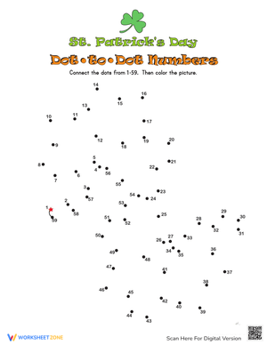 Saint Patrick Dot-to-Dot Worksheet