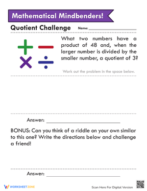 Solve the Number Riddles Worksheet