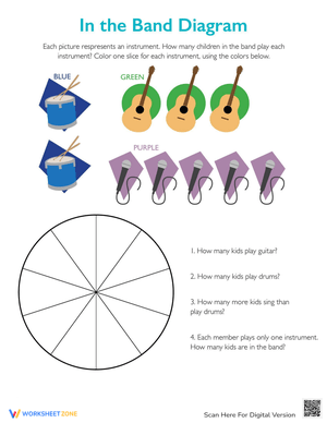 Analyzing a Band Pie Chart Worksheet