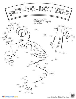 Connect the Dots: Zoo Animals Dot to Dot