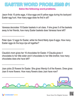 Solve Easter Word Problems