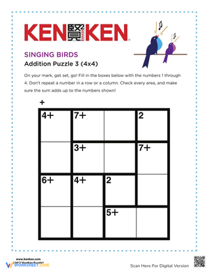 Solve the KenKen Puzzle Worksheet