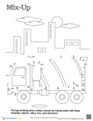 Connect the Dots: Concrete Mixer Dot to Dot