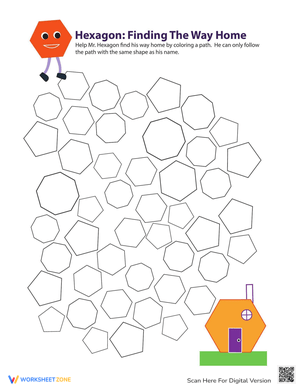 Identifying Hexagons Worksheet for Geometry Practice