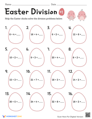 Easter Division Worksheet: Practice Division Skills