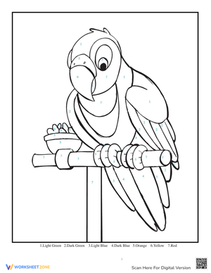 Parrot Color by Number Worksheet