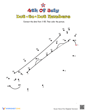 Fourth of July Dot to Dot Worksheet