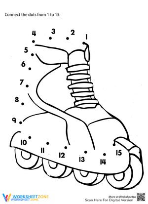 Roller Skate Dot to Dot Worksheet