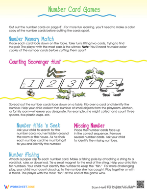 Number Card Games Worksheet