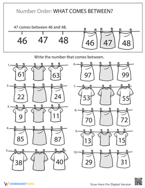 Number Order Worksheet: Ordering Numbers