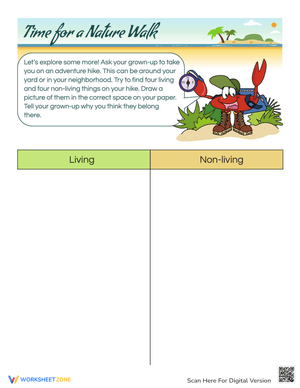 Living and Non-Living Things Drawing Worksheet