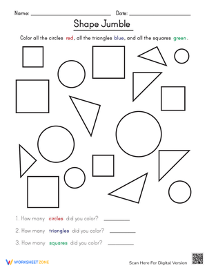 Shape Jumble Worksheet: Shape Recognition